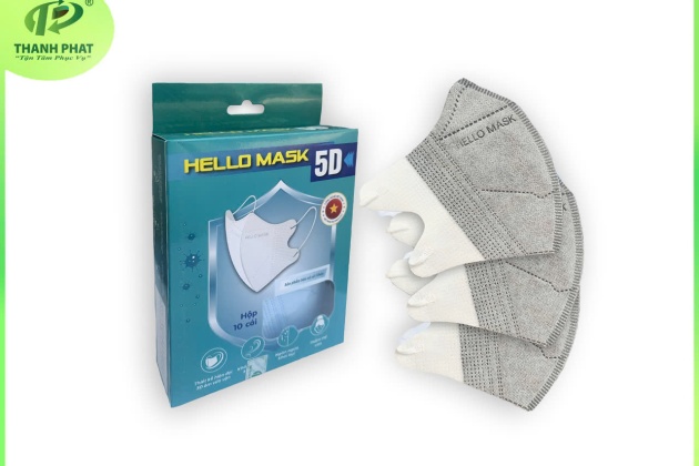 KHẨU TRANG 5D HELLO MASK ( Màu Xám- 10 Cái / Hộp )